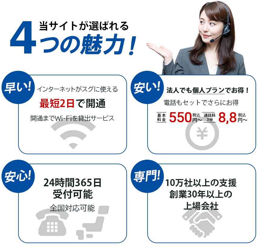 当サイトが選ばれる4つの魅力 当サイトが選ばれる4つの魅力